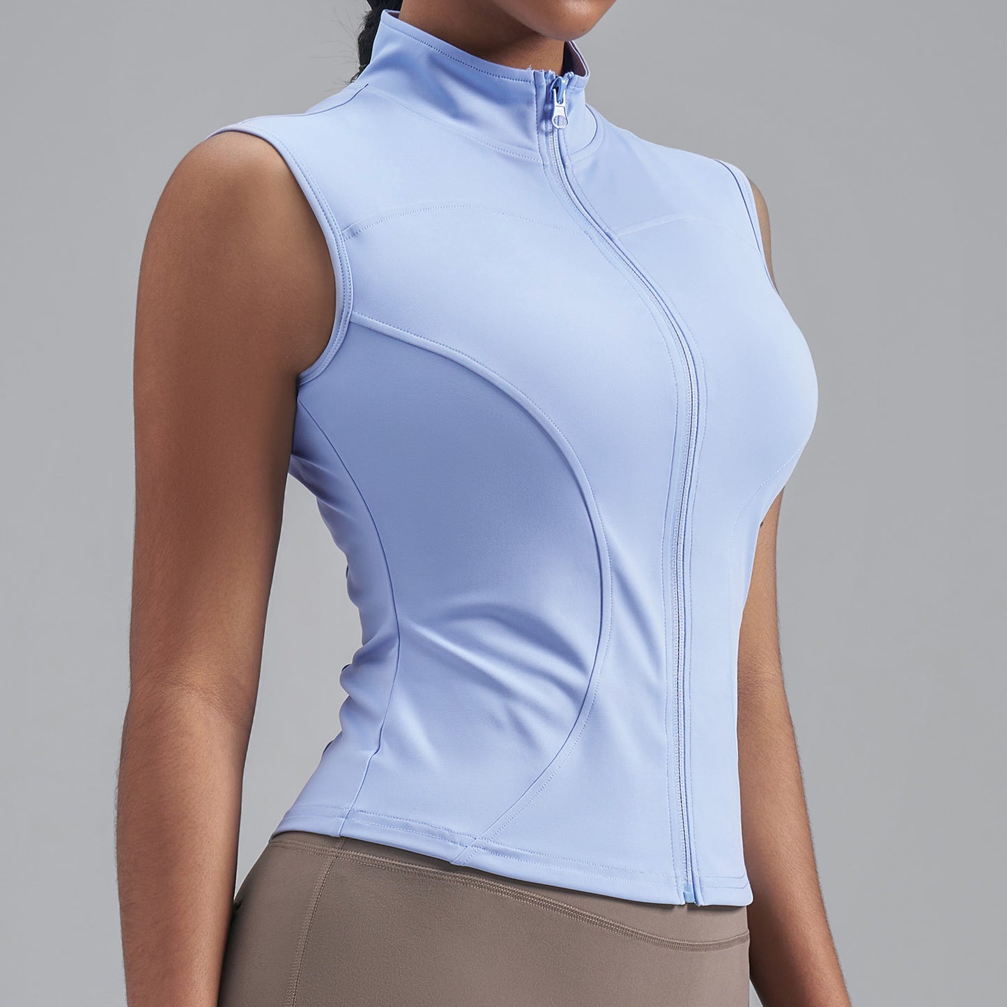 New Womens Stand-collar Sleeveless Jacket