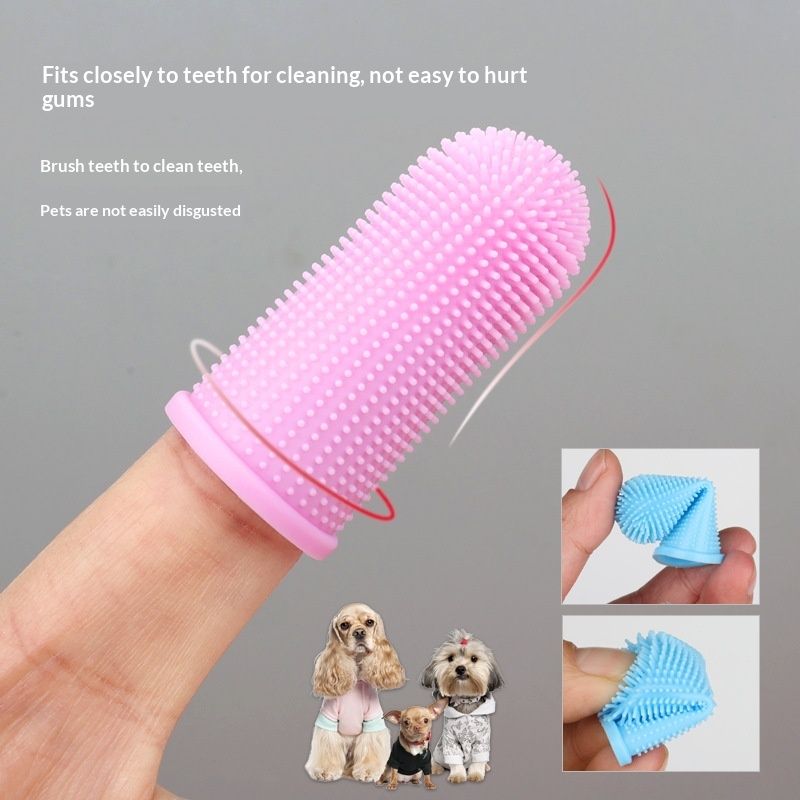 360-degree Pet Toothbrush Rubber Finger Cap