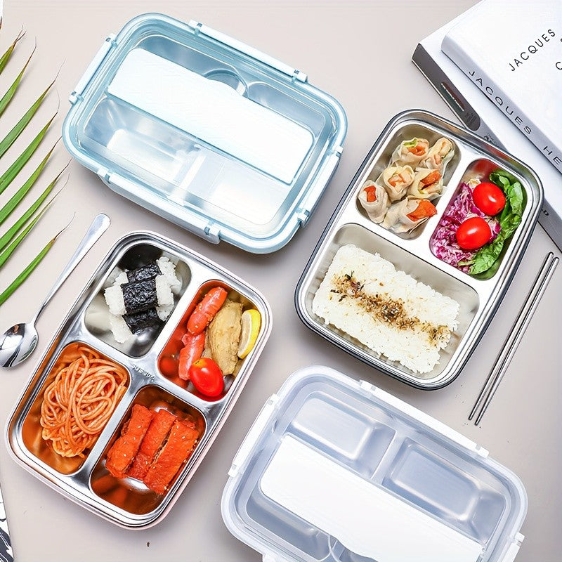Insulation Lunch Box 3 Compartments Stainless Steel Lunch Container Food Box
