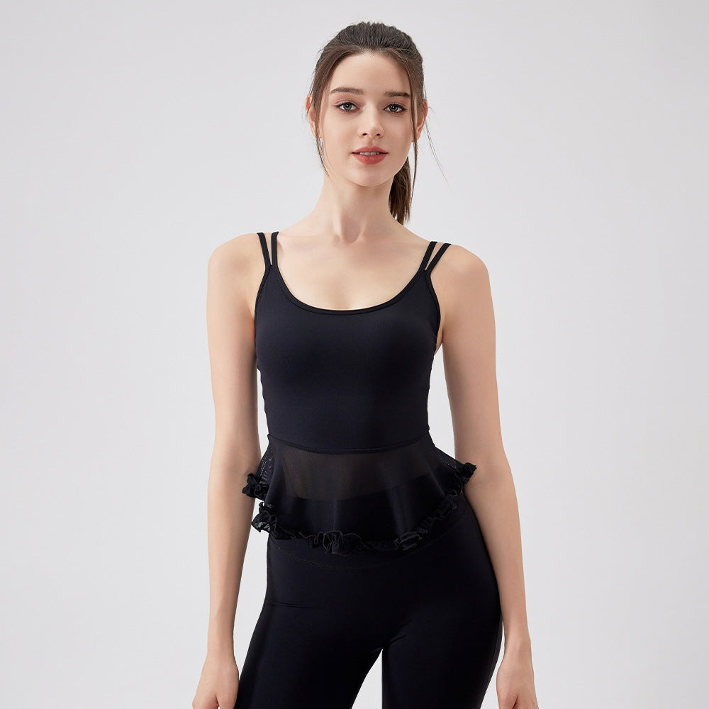 Fanxin Air Sense Spun Yarn Beauty Back Lace Yoga Vest