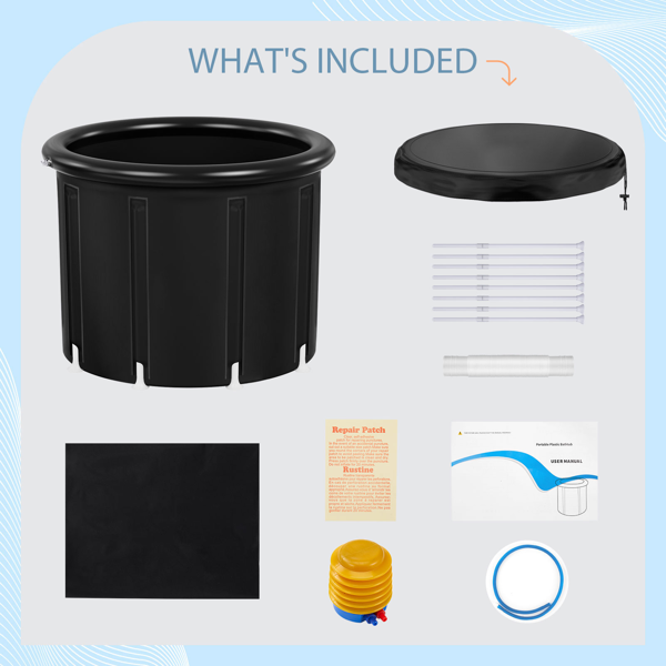 XXL Ice Bath Tub,102 GL Cold Plunge Tub,Portable Plunge Pool,multi-level Portable Bathtub For Outdoor Gym Treatments,Foldable Basin