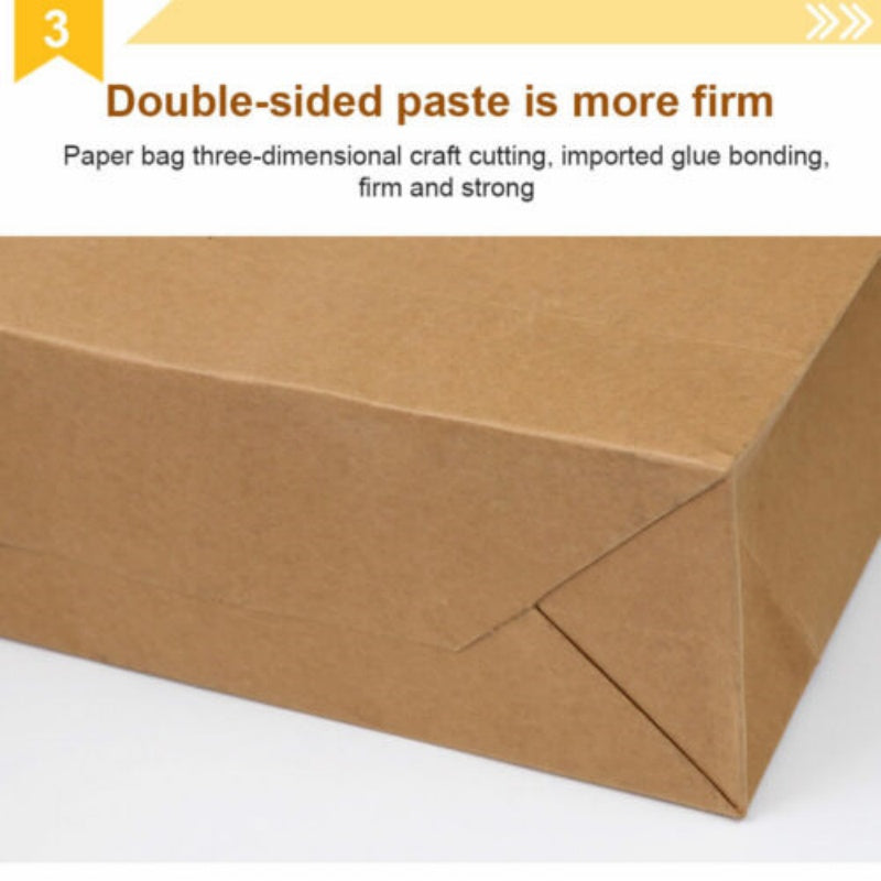 Kraft Paper Bags 50 X Bulk Gift Shopping Carry Craft Brown Bag With Handles AU