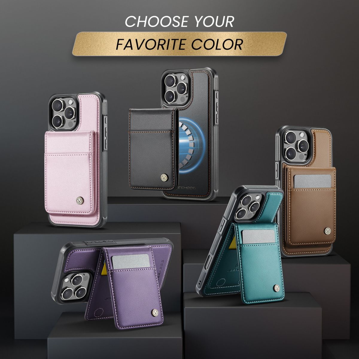 Wireless-charging Magnetic Detachable Phone Case With Anti-theft Card Holder