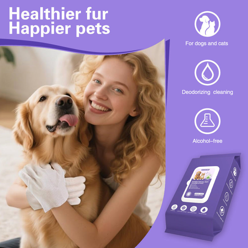 Pet Supplies Pet No-rinse Wet Wipes Gloves