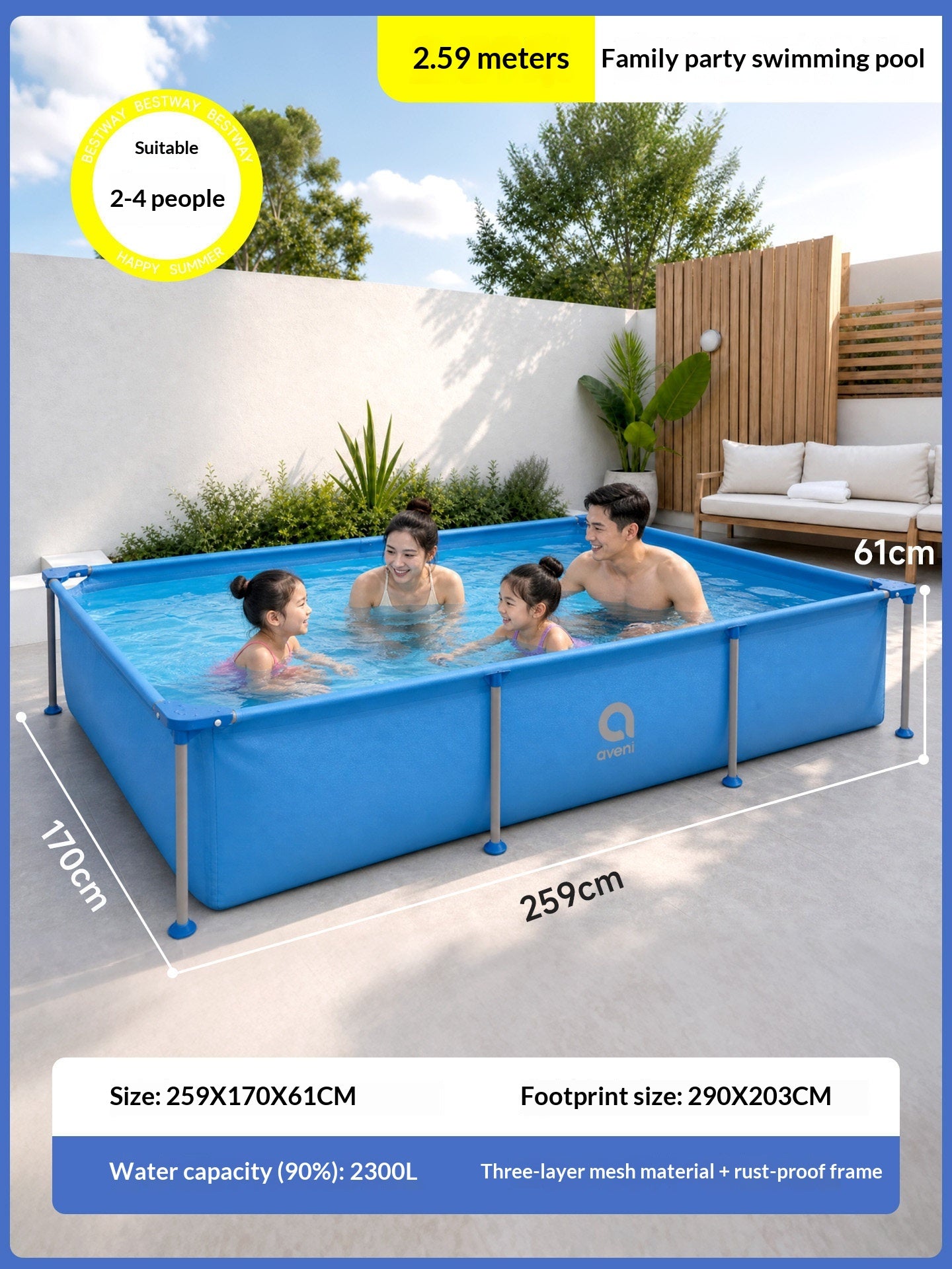 Foldable Stackable Thickening For Outdoor Swimming Pools