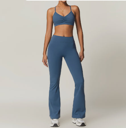 Beauty Back Yoga Clothes Suit Cargo Pocket Sports Suit High Waist Hip Lift Workout Clothes
