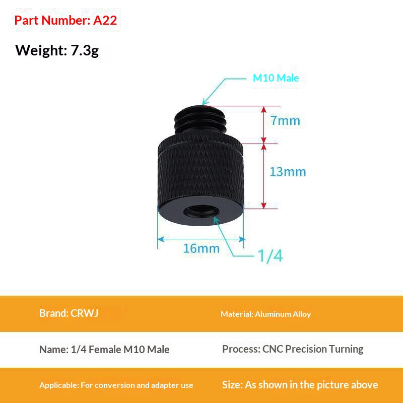 14 To 38 Camera Screw M4 M5 M8 M10 M12 Aluminum Tripod Head Photography Equipment Accessories