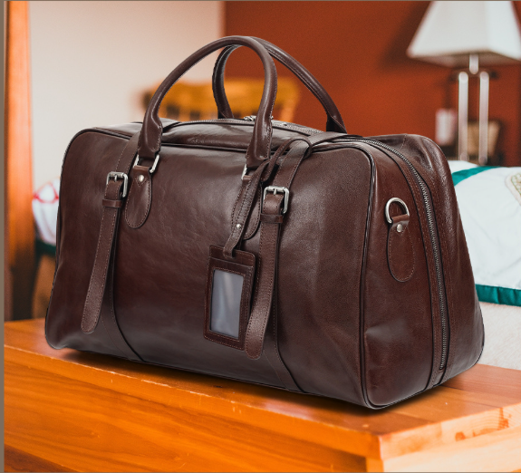 Vegetable Tanned Leather Luggage Bag, Men's Bag, Sports And Fitness Bag, Genuine Leather Business Handbag, Short Distance Outdoor Travel Bag