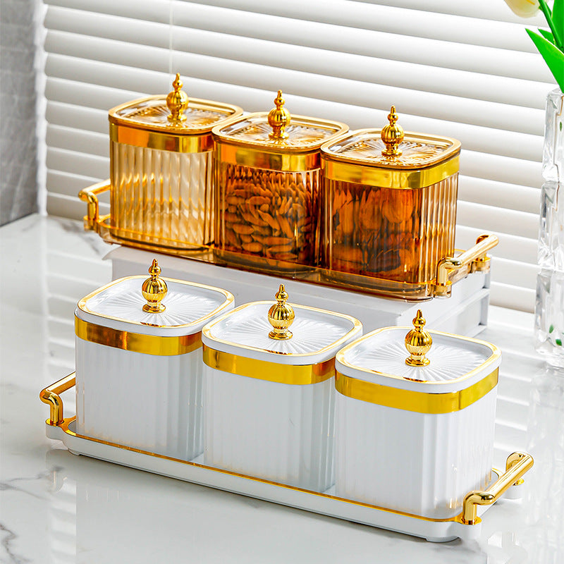 Light Luxury Seasoning Jars Home Kitchen Moisture-Proof Drop-Resistant Spice Jars Salt Shaker Sugar Container Sealed Storage Box Instagram-Style Set