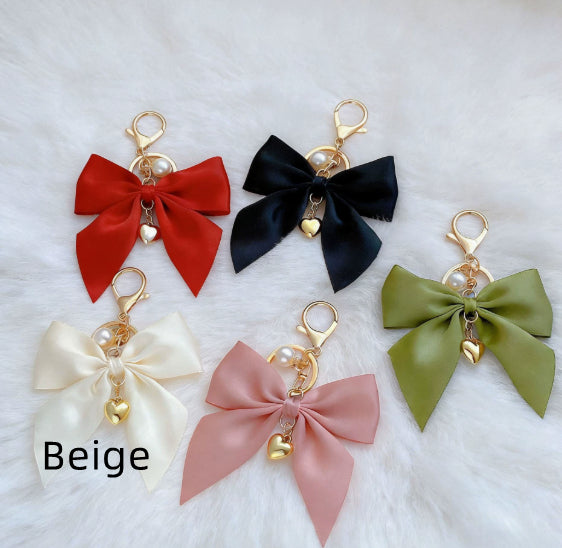 Korean-style Ribbon Bow Keychain Pendant Bag And Car Decoration