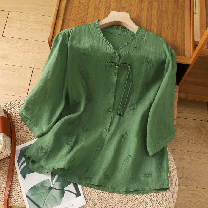 New Chinese-style Vintage Embroidered Top