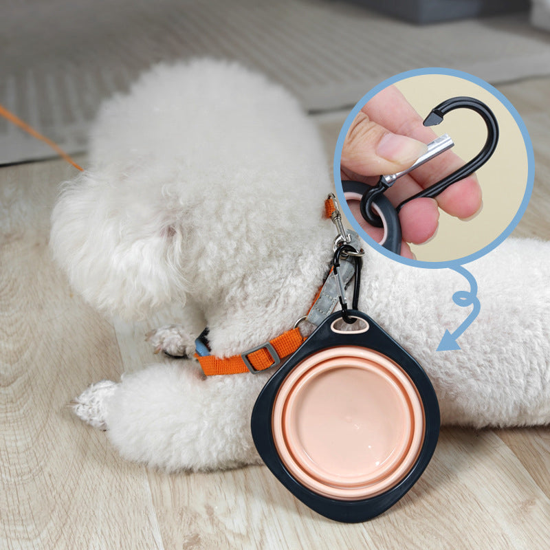 Candy Color Dog Folding Bowl Outdoor Travel Pet Feeding Food And Portable Drinking Water Cup For Puppy Small Large Animal Cats