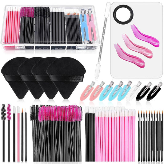 Disposable Makeup Tool Set Eyelash Brush And Powder Puff