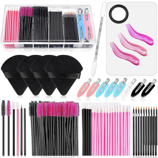 Disposable Makeup Tool Set Eyelash Brush And Powder Puff