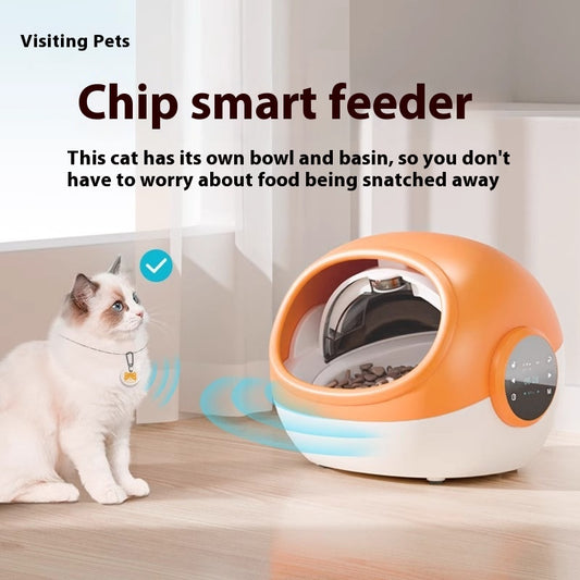Smart Automatic Cat Chip Feeder With Lid Timed Schedule Feedings