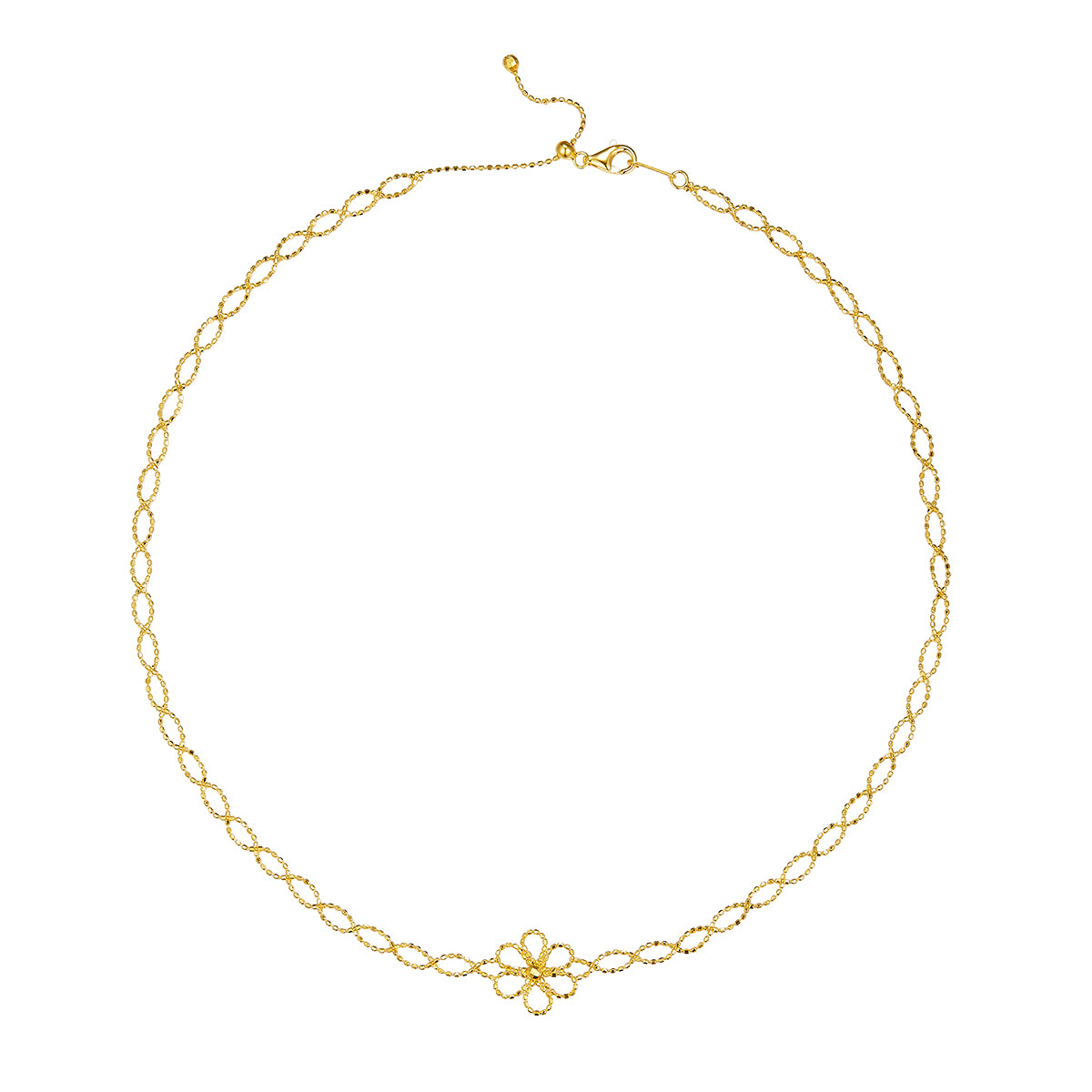 S925 Sterling Silver Hollow Flower Necklace For Women, 2.6g Lightweight, 42cm Adjustable, 13mm Wide, 3 Colors  Silver Gold Rose Gold, Platinum Plated, Gift Box