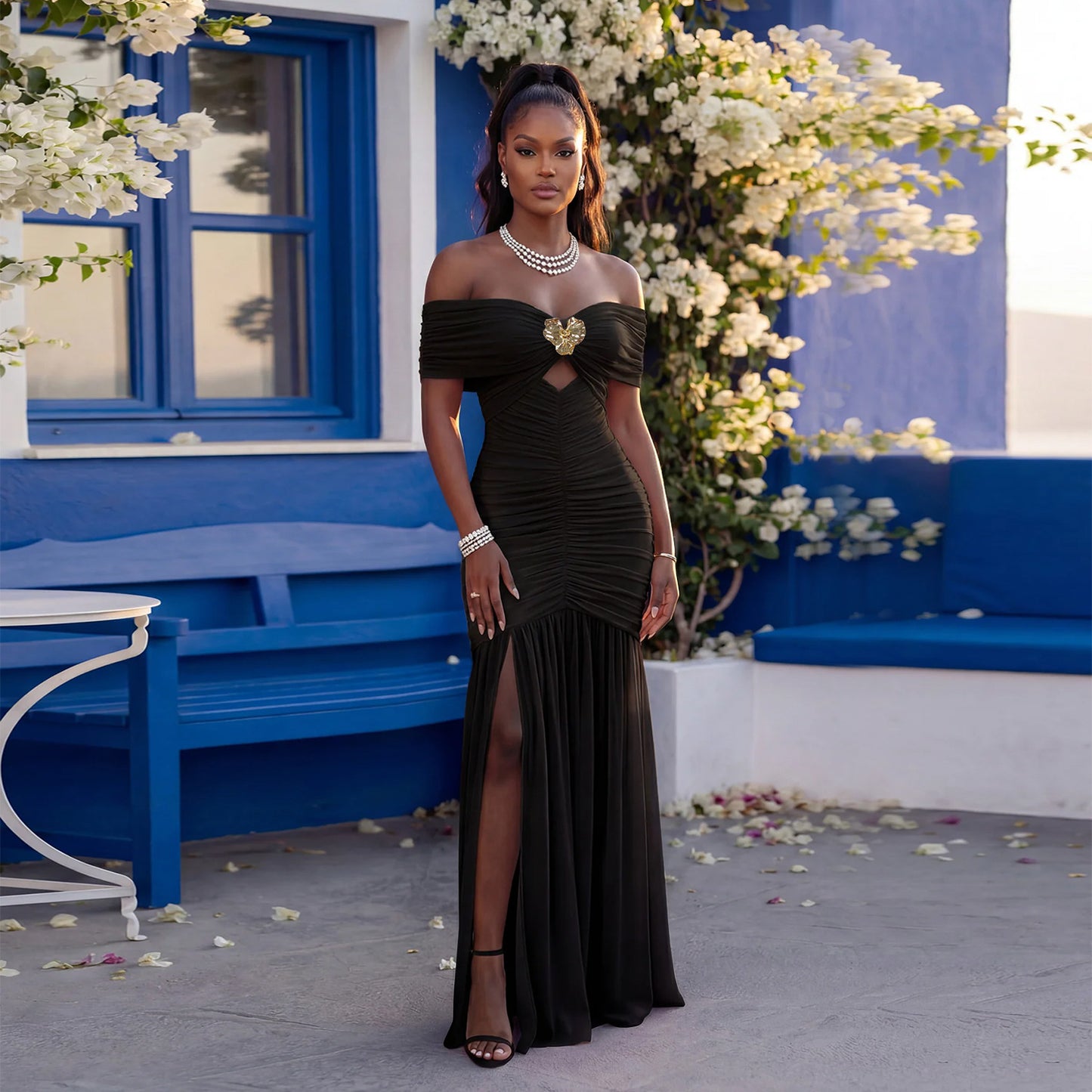 European And American-style Womens Fashion Off-shoulder Tube Dress