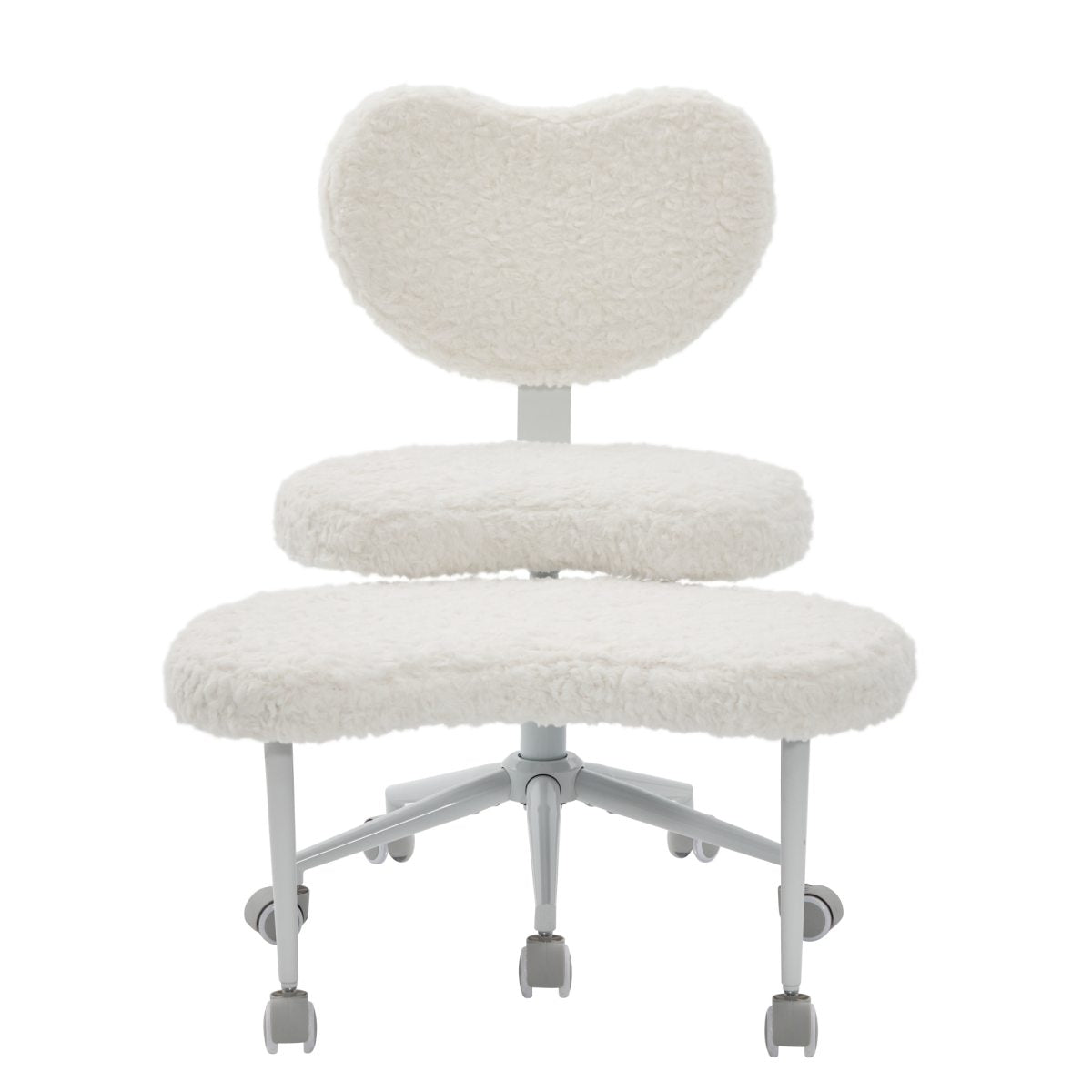 Artificial Rabbit Hair Meditation Chair Plus, Cross Legged Chair With Wheels, ADHD Chair, Criss Cross Desk Chair With Lumbar Support And Adjustable Stool, Flexible Design For Fidgety Sitters, Beige