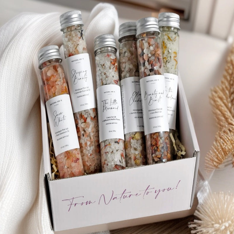 Bath Salts Dried Flowers Bathing Salts Solid Color Bottled