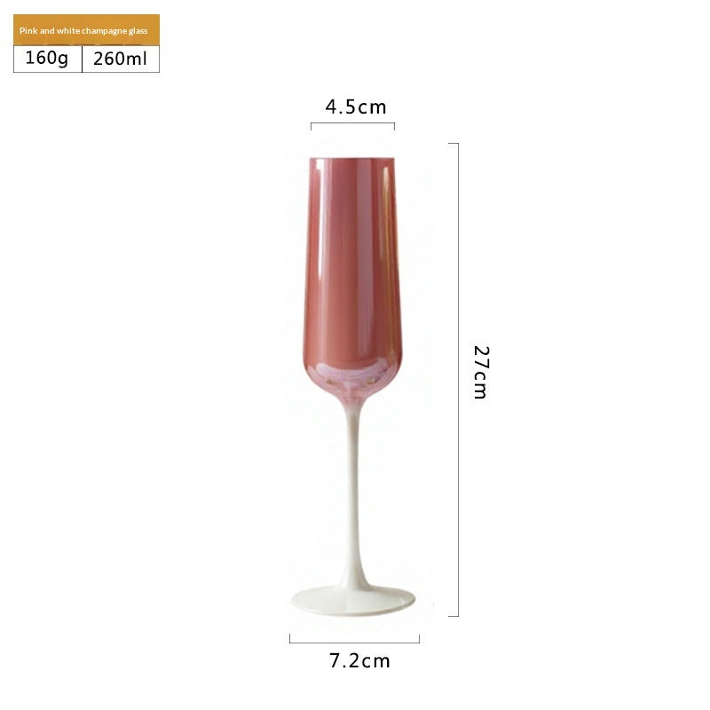 French Style Stemmed Glass Champagne Flute - Elegant Sparkling Wine Sweet Dessert Cocktail Glass for Home Bar Party