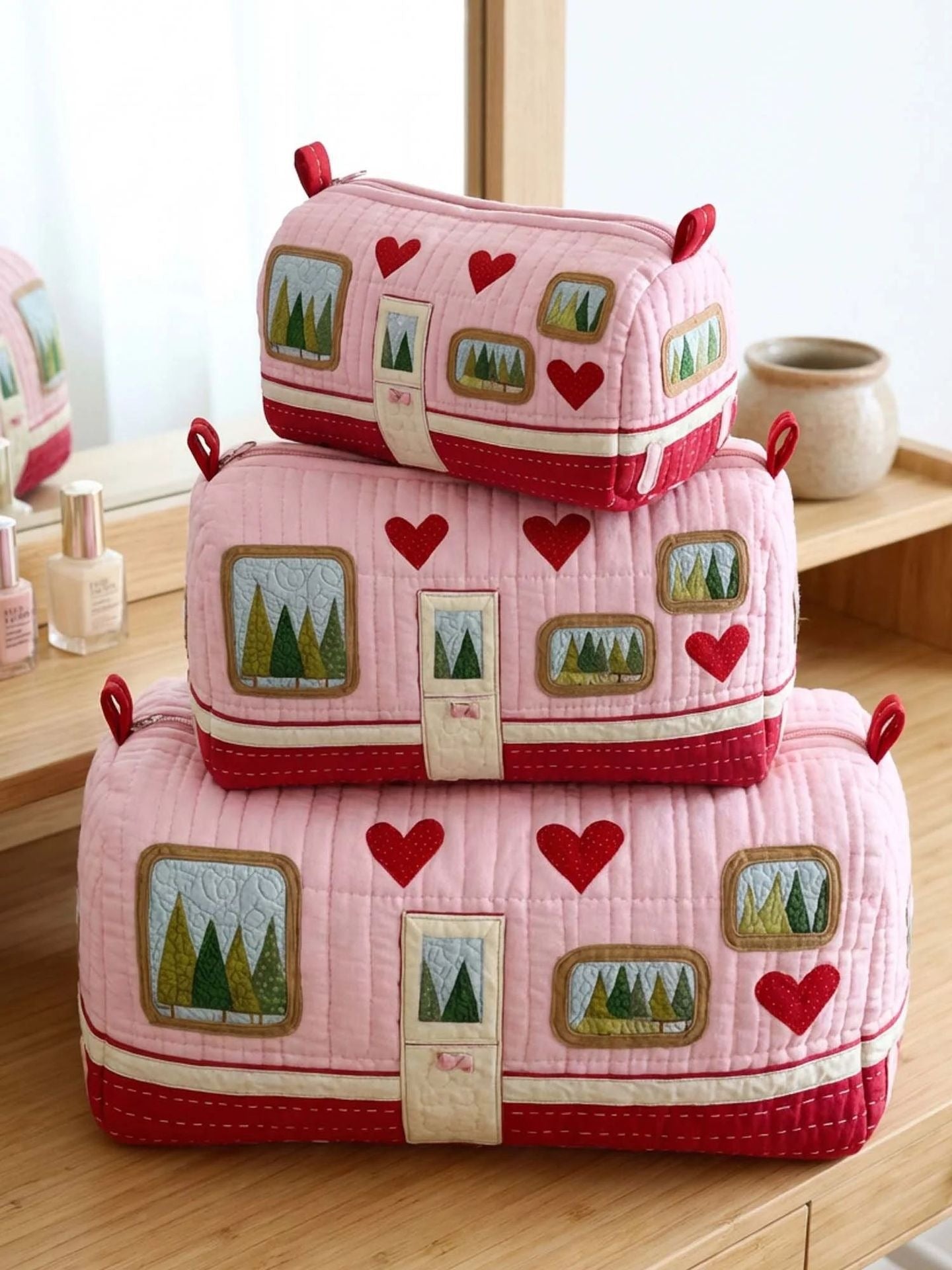 Printed Storage Makeup Three-Piece Set Multifunctional Bag