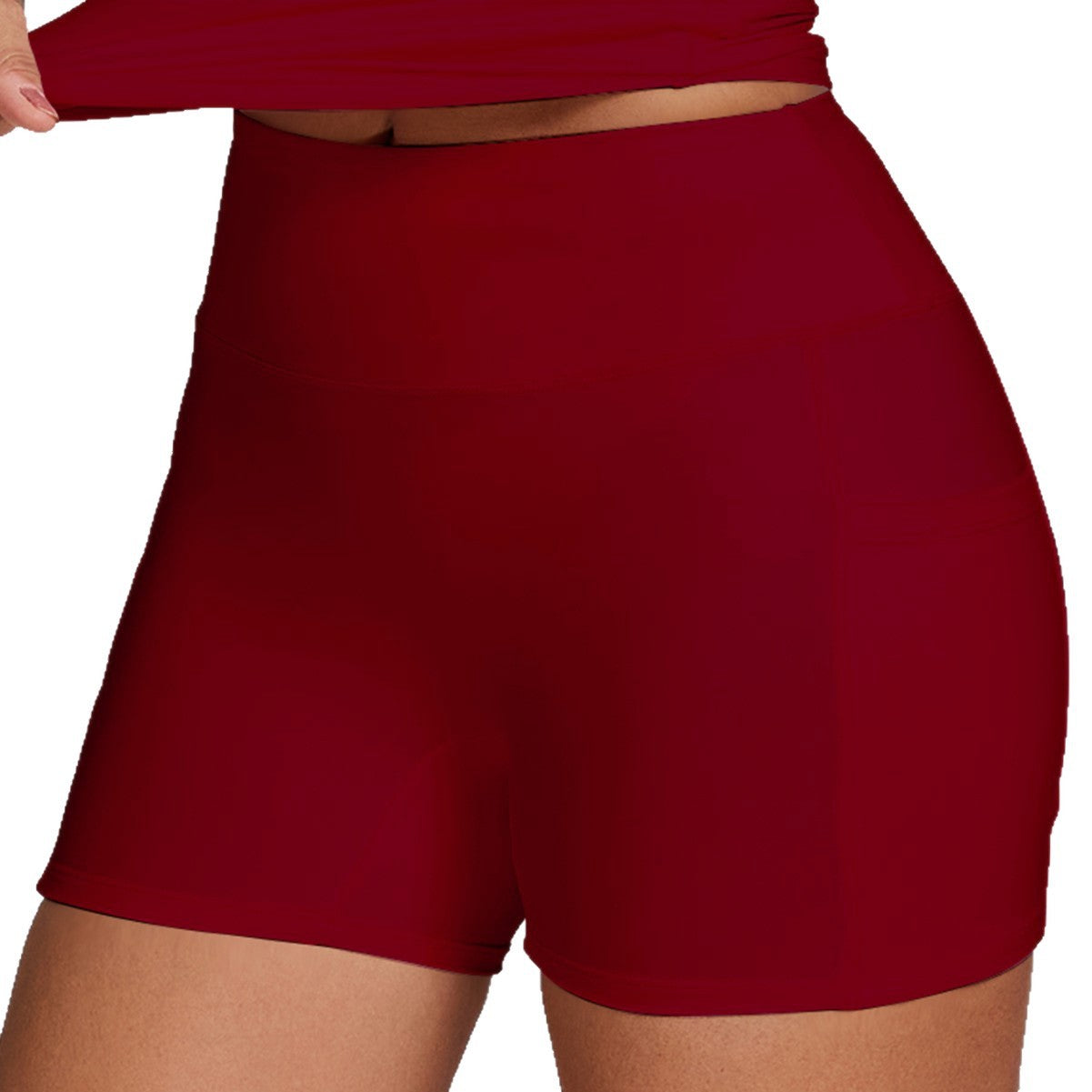 Womens Quick-Drying Yoga Outfit With Pockets Outdoor Running And Fitness Shorts