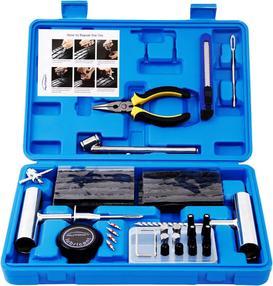 Tire Repair Kit  68pcs Heavy Duty Tire Plug Kit  Universal Tire Repair Tools To Fix Punctures And Plug Flats Patch Kit For Car Motorcycle, Truck, ARB ATV  Tractor  RV  SUV  Trailer