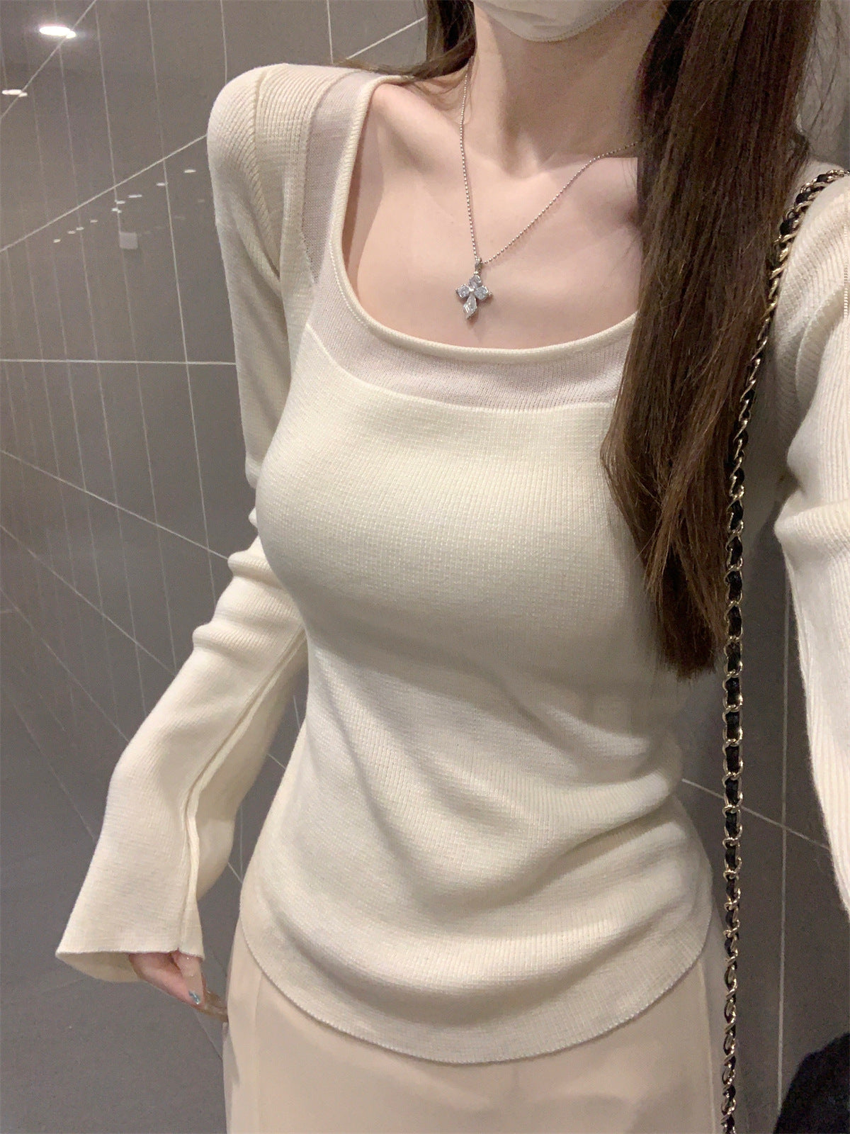 Autumn New Korean Version Loose Slimming Versatile Round Neck Long Sleeve