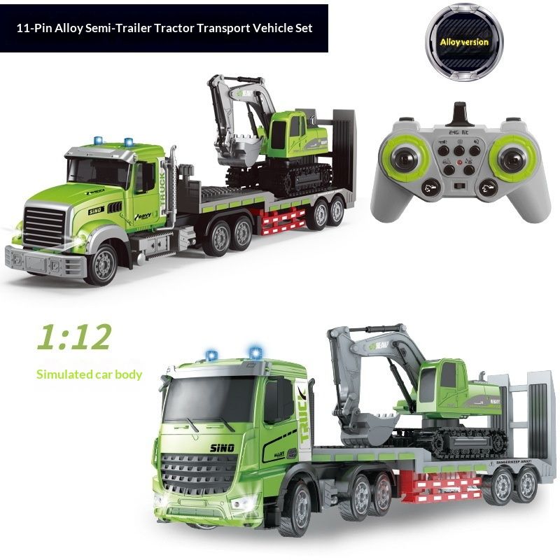 Flat Truck Transport Trailer Excavator Children's Toys
