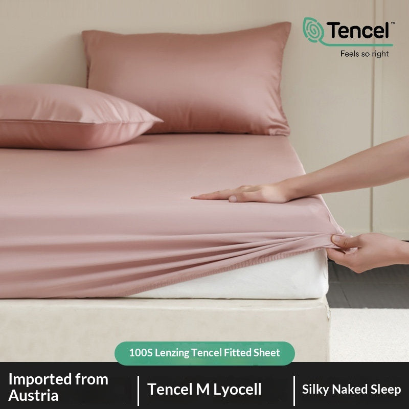 Premium Tencel Fitted Sheet Single Piece Cool-to-the-touch For Summer Bare-sleeping