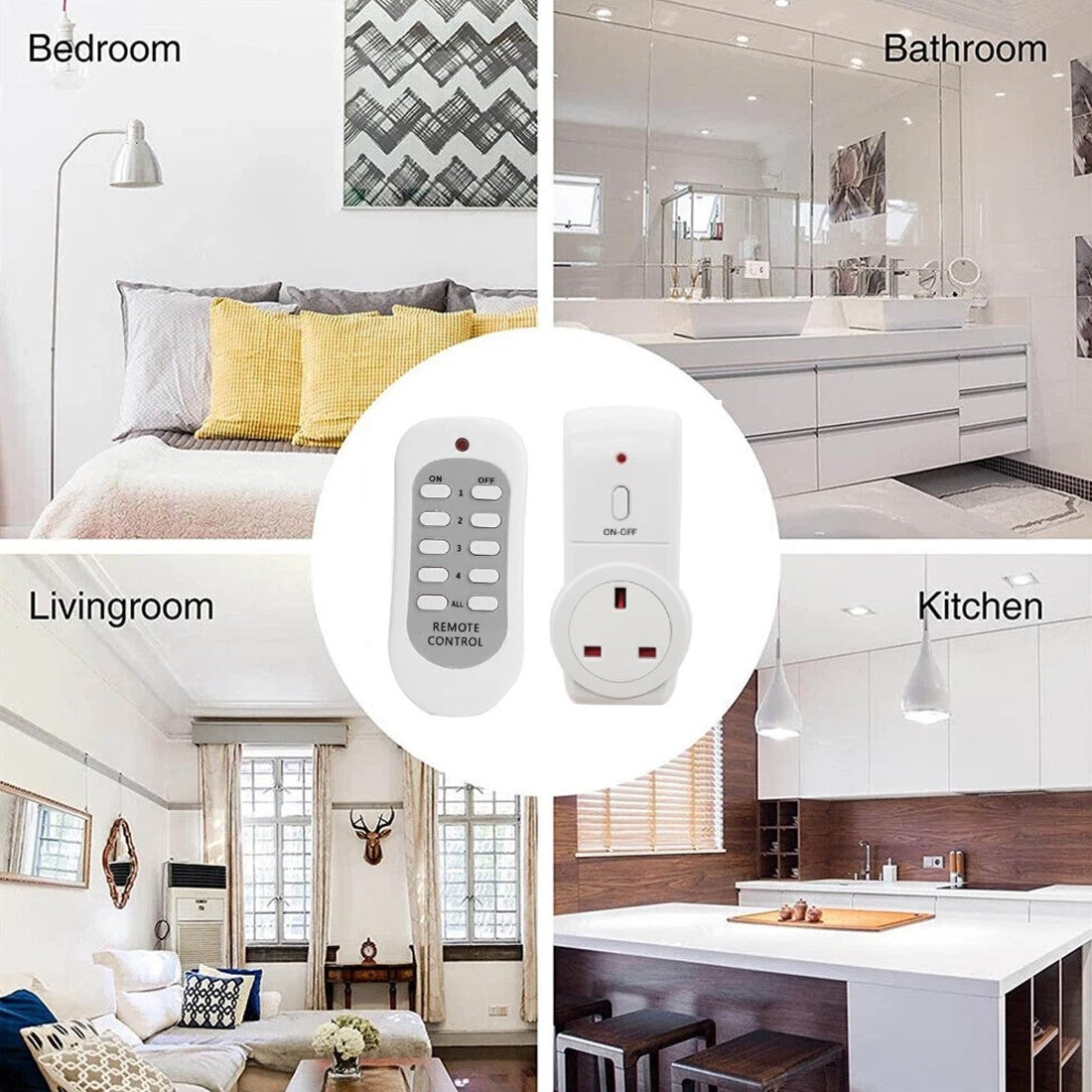 NEW Remote Control Sockets Wireless  Home Mains Power Outlet Pack UK Plug