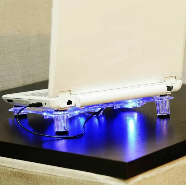 3 Fans USB Cooler Cooling Pad Stand LED Light Radiator For Laptop PC Notebook