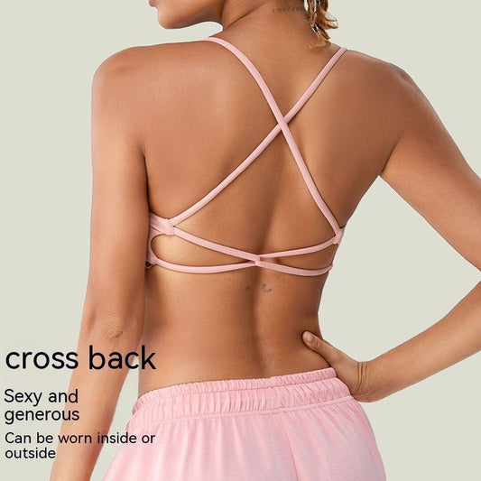 Nude Feel Yoga Vest Female Cross Beauty Back Exercise Bra