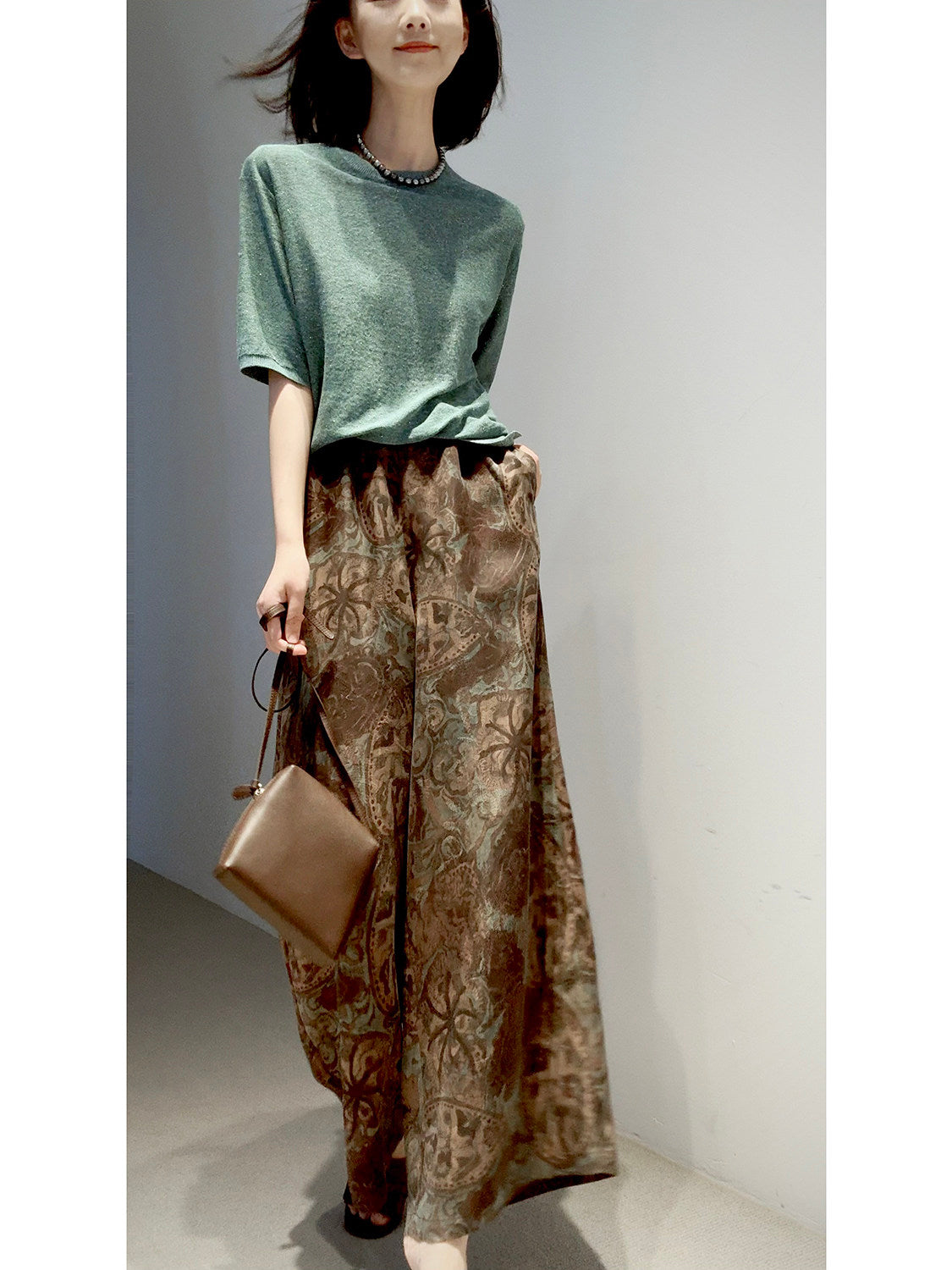 Quiet-luxury Fashion Pullover With Linen And Three-dimensional Colored Beads