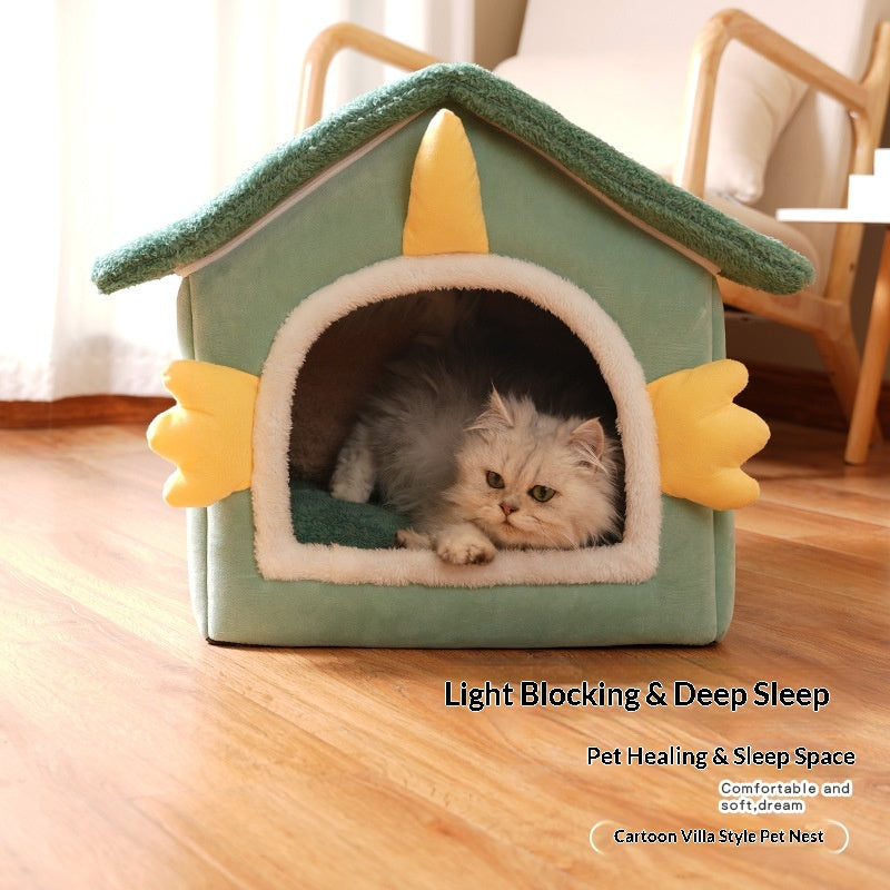 Winter Semi-Enclosed Warm Pet Bed