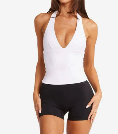 With Chest Pad V-neck Halter Nude Feel Quick-drying Sports Fitness Top