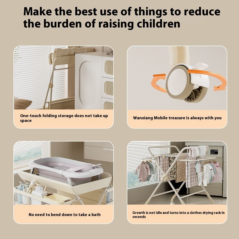 Baby Care Foldable Multifunctional Diaper-changing Table