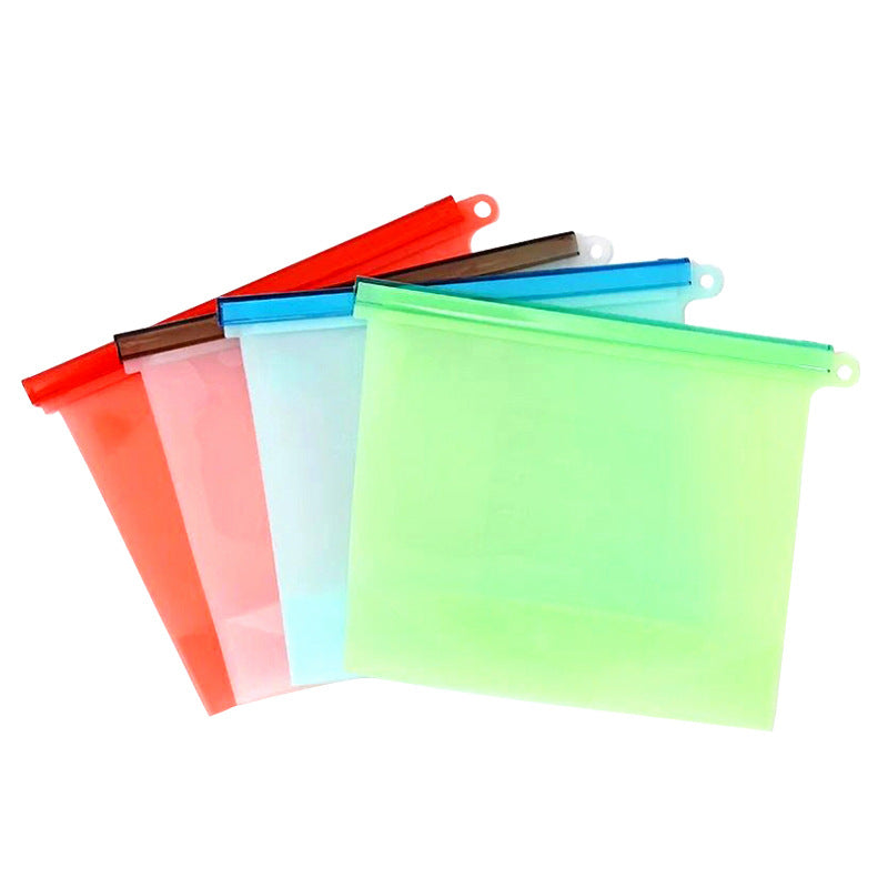Silicone Fresh-Keeping Bags Food-Grade Sealed Bags Household Container Kitchen Food Storage Bags