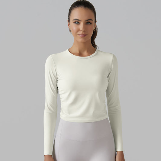 Tight High Elastic Belly And Waist Shaping Yoga Clothes Long Sleeve Sports Running Fitness Top