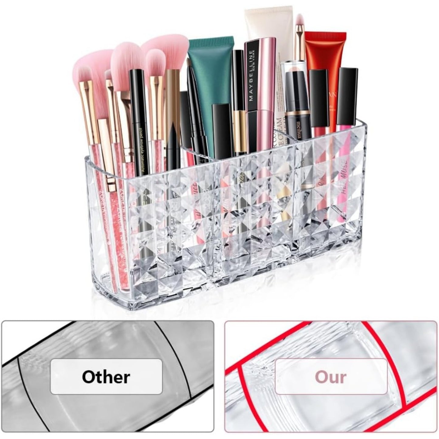 Makeup Pinsel Halterung, Make Up Organizer, Kosmetik Organizer, Ideal Für Die Organisation Ihres Schminktisches Mit Sinnvoll Platzierten Schminkutensilien