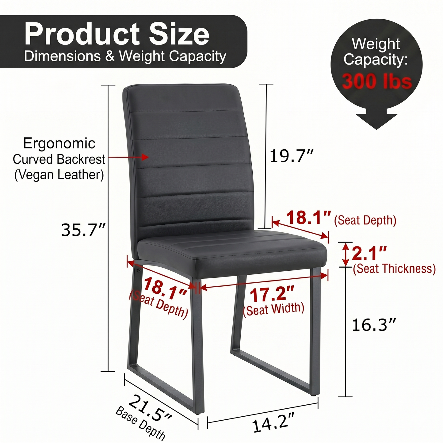 4-Pack - Premium PU Office Dining Chairs With High-density Foam, Sturdy Iron Legs  Spray Paint , Multiple Colors. Easy Assembly