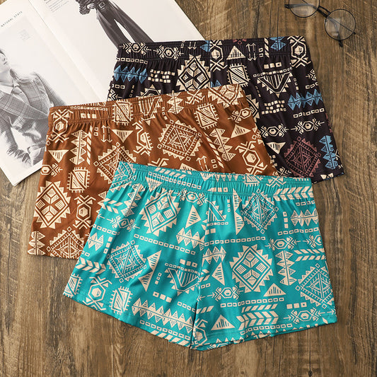 Retro Ethnic Style Men's Casual Home-Use Boxer Briefs