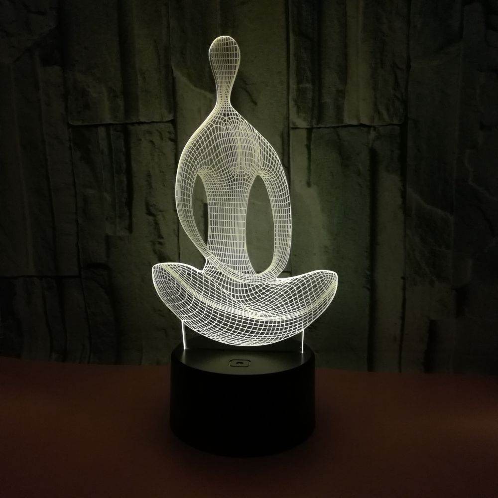 Yoga Meditator Colorful Touch 3D Stereo Small Night Lamp