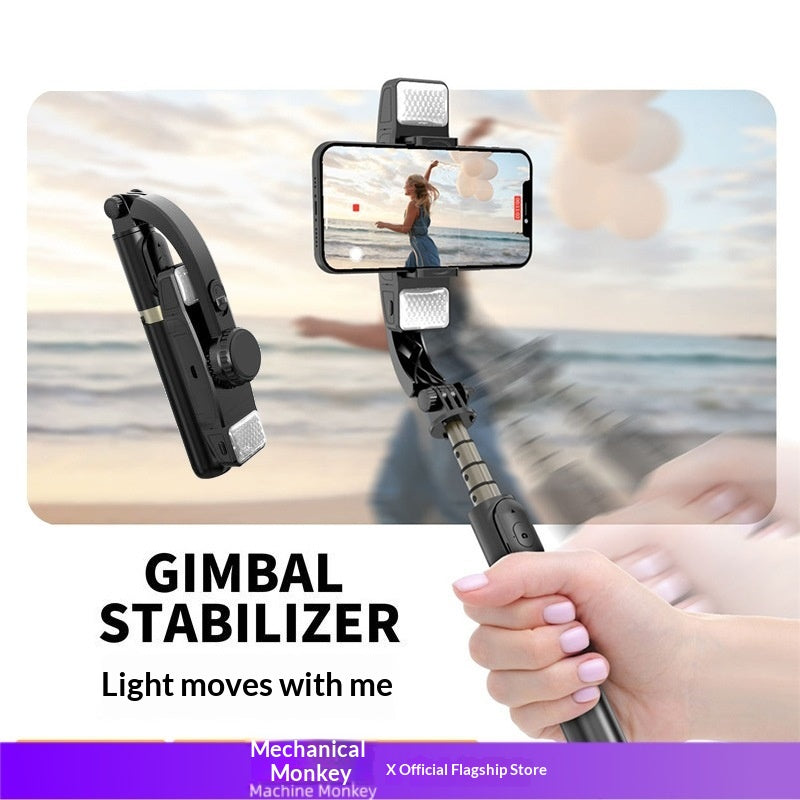 Handheld Gimbal Stabilizer With Dual Fill Lights Selfie Stick Single-Axis Stabilizer Smart Holder