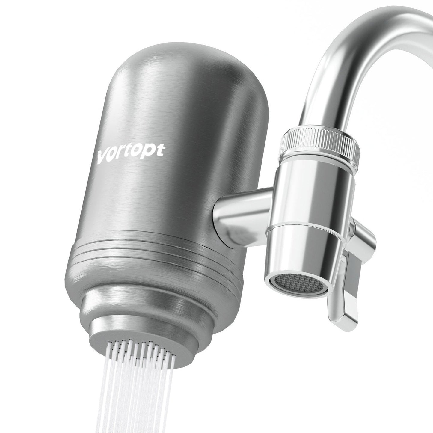 Stainless Steel Faucet Filter, Activated Carbon Filtration, Kitchen