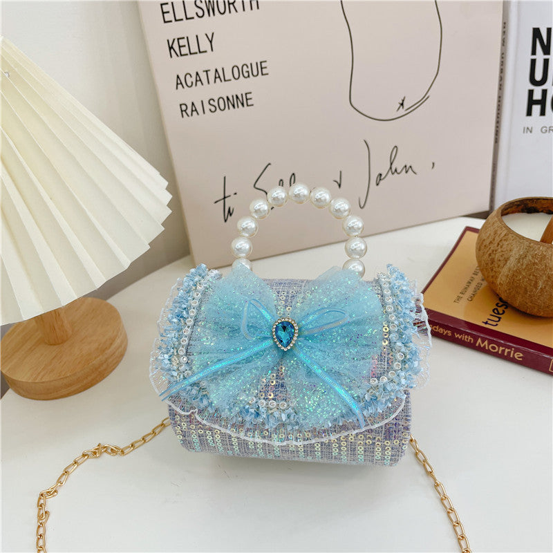 Childrens Bag Summer Fashion Crossbody Bag, Girls Pearl-handled Tote