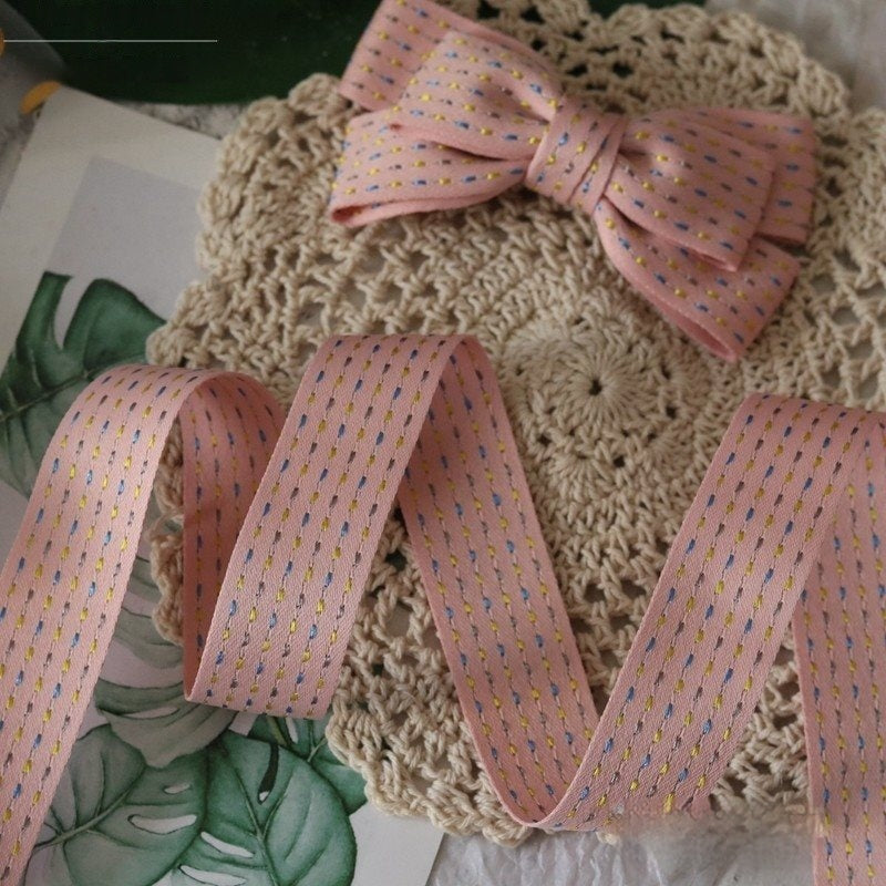 2.5 Cm Striped Plaid Handmade Bow Accessories For Children Hair Clip Kit