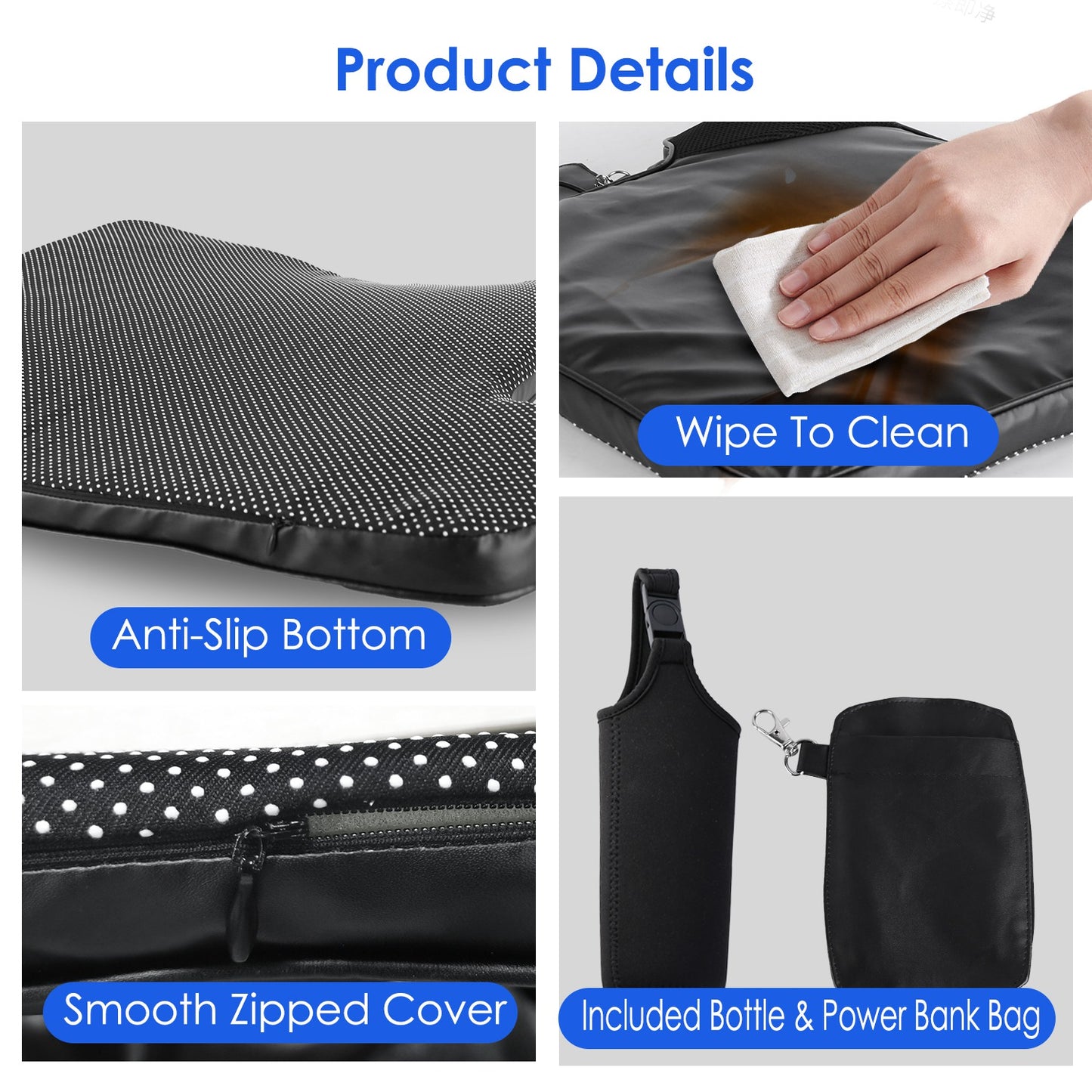 Summer Water Cooling System Seat Cushion With Fans 3 Speeds 78 Fehrenheit Constant Temperature USB Plug Portable Auto On-Off Ventilated Seat Cushion For Home Office Car