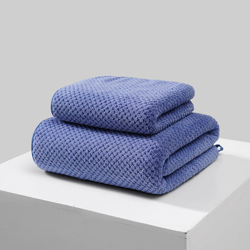 Coral Fleece Pineapple-check Soft Bath Towel