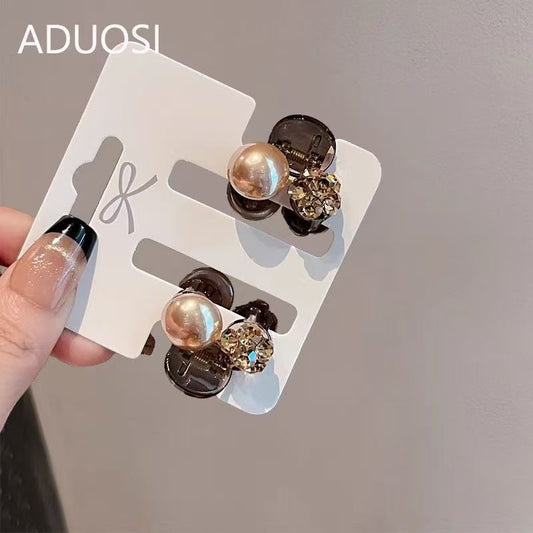 Dainty Small Pearl Crystal Hair Grips, Minimalist Side Bang Hair Clips Premium Daily Hair Accessories For Ladies